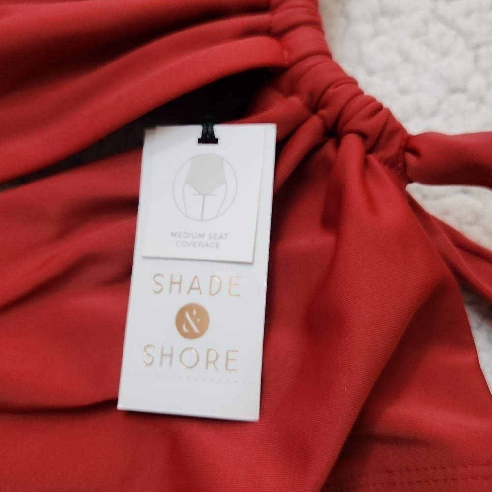 Shade & Shore Red Bikini With Asymmetrical Cutout Beach Pool Party Vacation Xl — image 5 of 8